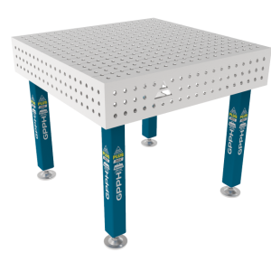 PLUS INOX Welding Table 1000 x 1000 mm Grid - 50x50mm, System - Φ16, Legs - On feet, Top - PLUS INOX top