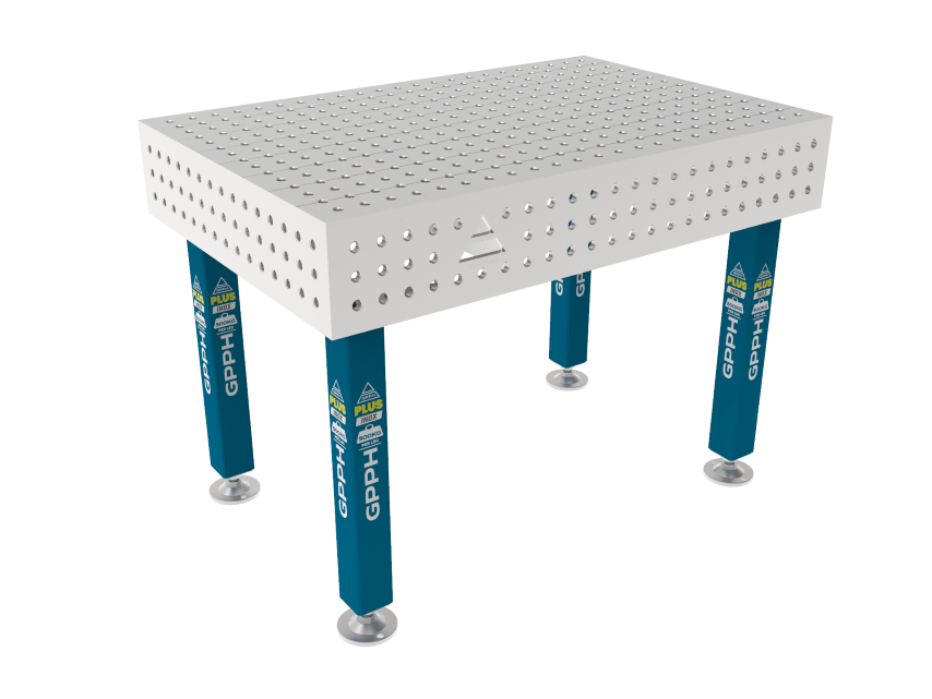 Lastafel PLUS INOX 1200x800mm Raster - 50x50mm, Systeem - Φ16, Poten - Op voeten, Blad - Blad PLUS INOX