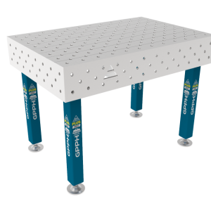 Lastafel PLUS INOX 1200x800mm Raster - diagonaal, Systeem - Φ16, Poten - Op voeten, Blad - Blad PLUS INOX