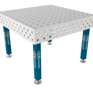 Stół Spawalniczy PLUS INOX 1200 x 1200 mm Siatka - 100x100mm, System - Φ28, Nogi - Na stopach, Blat - Blat PLUS INOX