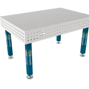 Stół Spawalniczy PLUS INOX 1500 x 1000 mm Siatka - 50x50mm, System - Φ16, Nogi - Na stopach, Blat - Blat PLUS INOX