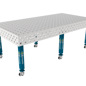 Mesa de soldadura PLUS INOX 2400 x 1200 mm Malla - 100x100mm, Sistema - Φ28, Patas - Con ruedas, Tablero - Tablero PLUS INOX