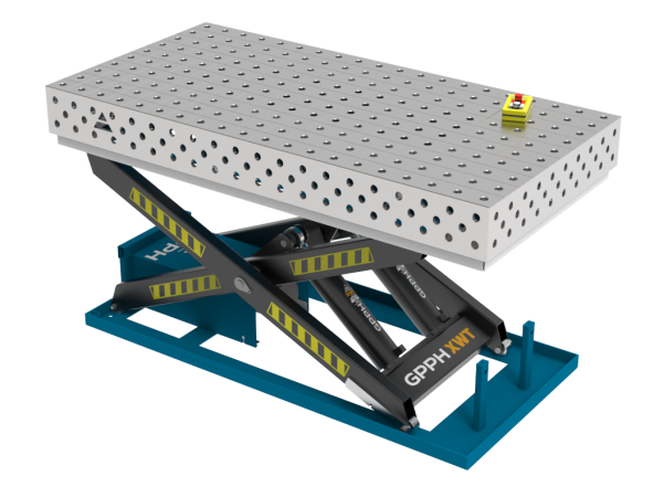 Stół Spawalniczy PRO INOX 2000x1000 mm z hydraulicznym systemem podnoszenia, system 28, siatka 100x100mm