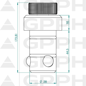 Magneetspanbout PRO fi28 mm - technische tekening