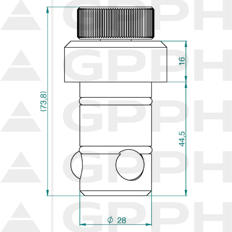 Magneetspanbout PRO fi28 mm - technische tekening