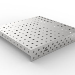 RVS-oplegplaat 1200x1200 met raster 100x100, Ø28