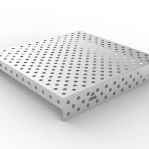 RVS-oplegplaat 1200x1200 met diagonaal raster, Ø28