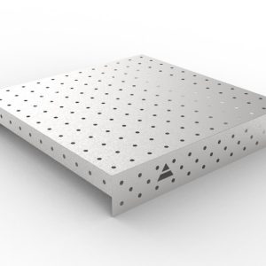 RVS-oplegplaat 1200x1200 met raster 100x100, Ø16