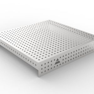 RVS-oplegplaat 1200x1200 met raster 50x50, Ø16