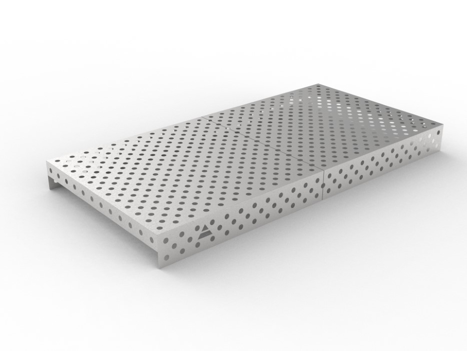 Nakładka nierdzewna 2400x1200 w siatce diagonalnej, fi28