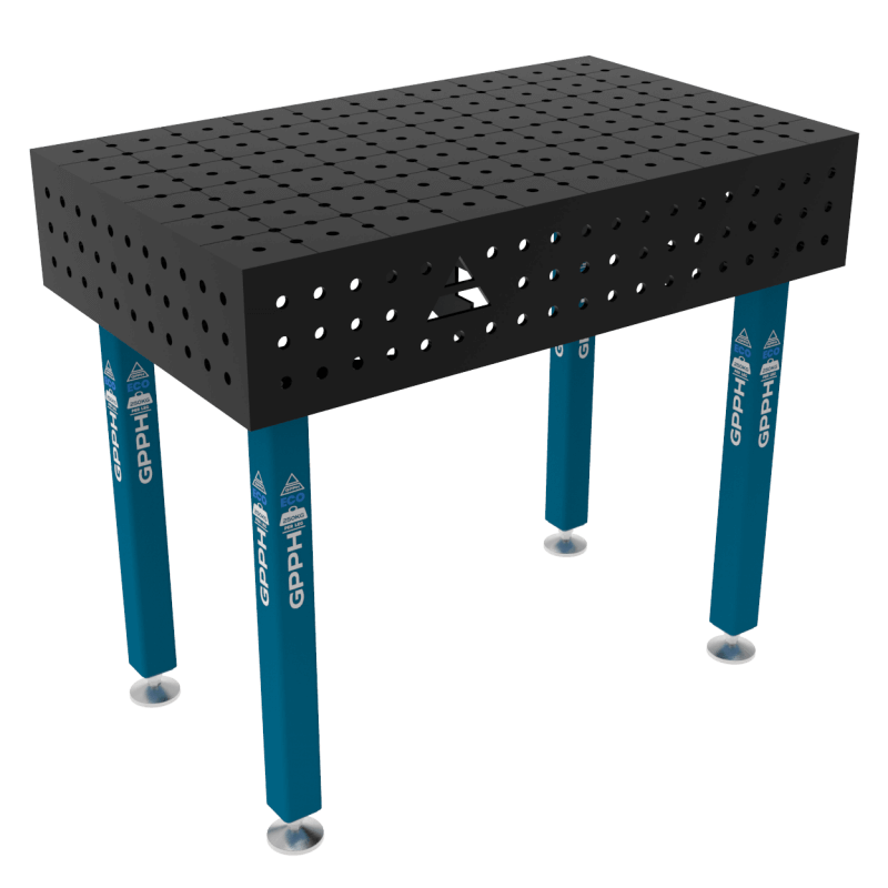 Welding table ECO Size - 1000x600mm, Grid - 50x50mm, System - Φ16, Legs - On feet