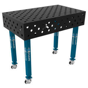 Welding table ECO Size - 1000x600mm, Grid - DIAGONAL, System - Φ28, Legs - On wheels