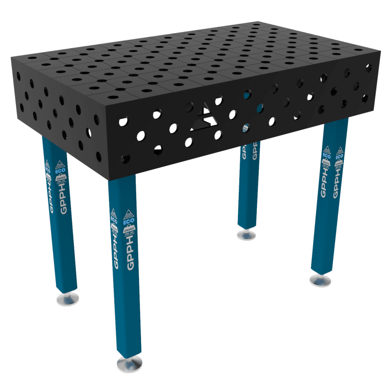 Welding table ECO Size - 1000x600mm, Grid - DIAGONAL, System - Φ28, Legs - On feet