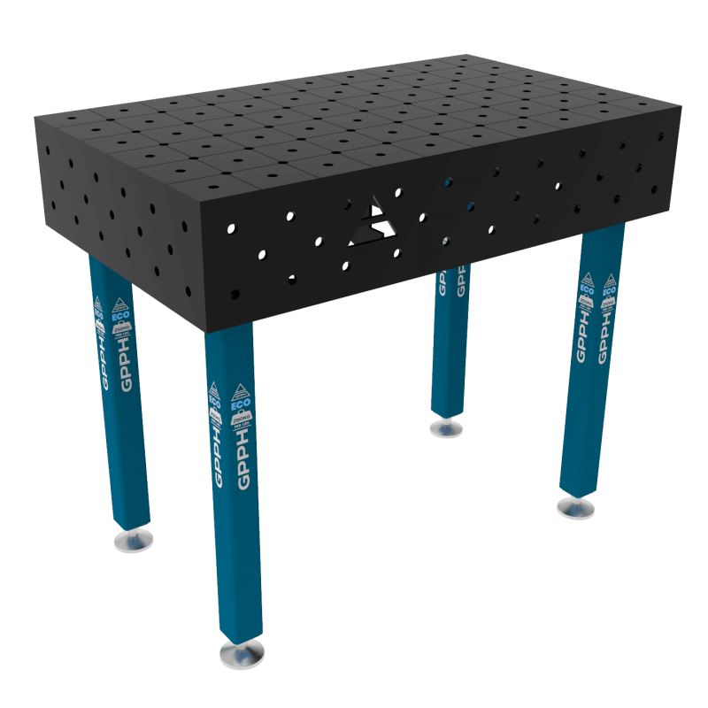 Welding table ECO Size - 1000x600mm, Grid - DIAGONAL, System - Φ16, Legs - On feet