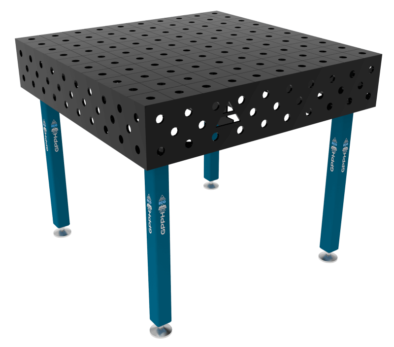 Welding table ECO Size - 1000x1000mm, Grid - 100x100mm, System - Φ28, Legs - On feet