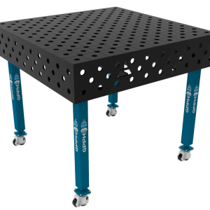 Welding table ECO Size - 1000x1000mm, Grid - DIAGONAL, System - Φ28, Legs - On wheels