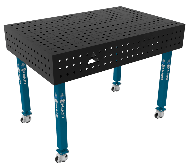 Welding table ECO Size - 1200x800mm, Grid - 50x50mm, System - Φ16, Legs - On wheels