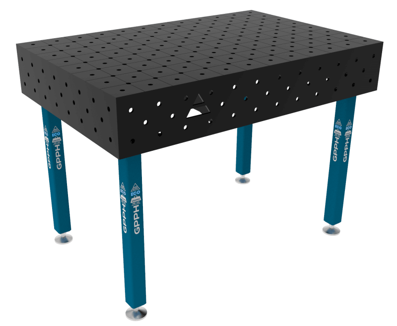 Welding table ECO Size - 1200x800mm, Grid - DIAGONAL, System - Φ16, Legs - On feet