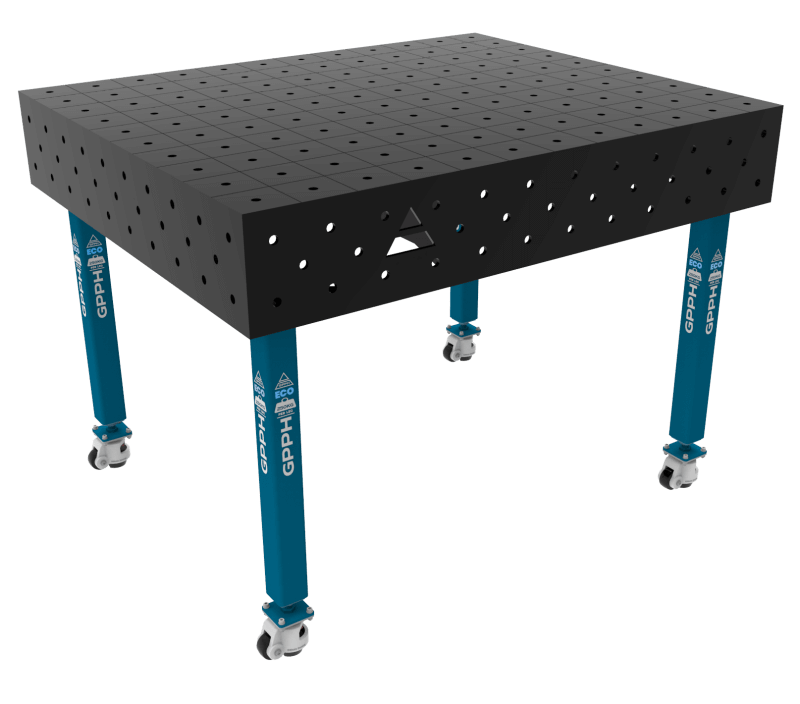 Welding Table ECO Size – 1200x1000 mm, Grid – 100x100 mm, System – Φ16, Legs – On wheels