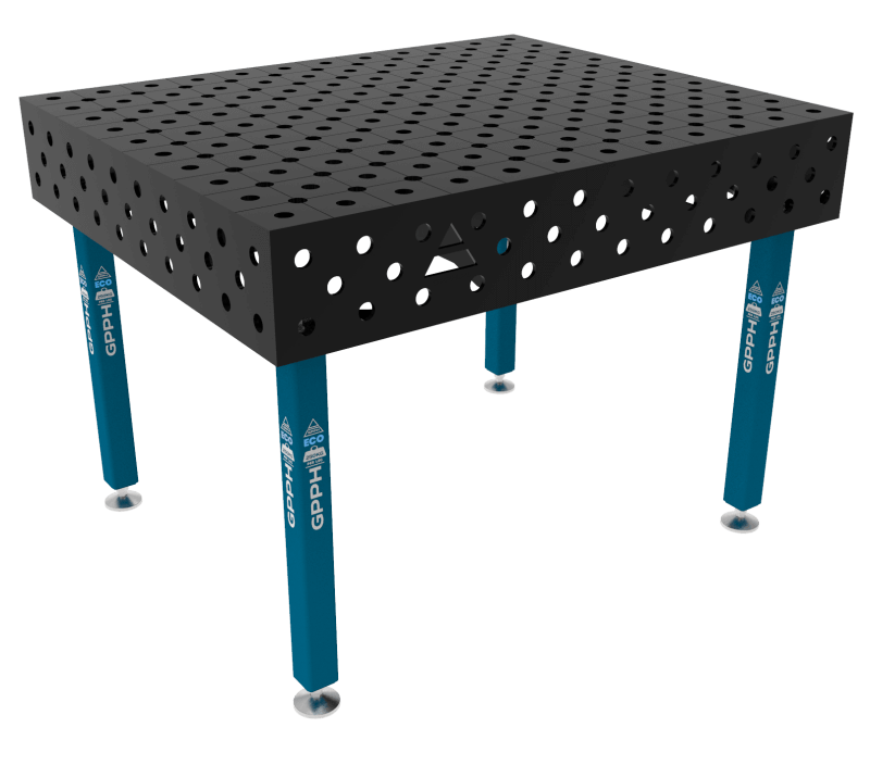 Welding table ECO Size - 1200x1000mm, Grid - DIAGONAL, System - Φ28, Legs - On feet